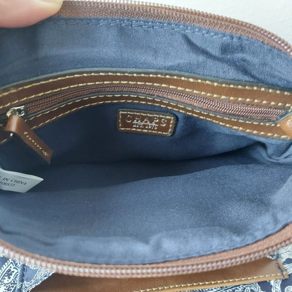 Chaps Ralph Lauren Shoulder Bag Navy Bandana Paisley Print Medium Purse Blue - Picture 6 of 13